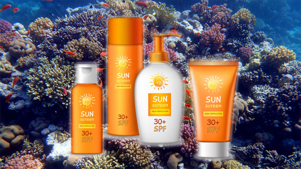 Safe sunscreen for coral reefs and marine life